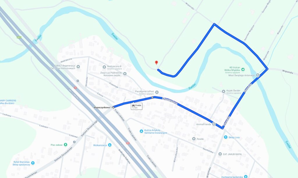 dojazd do kajaki dyzio